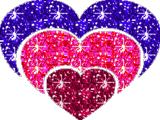 Gif animé coeurs brillants